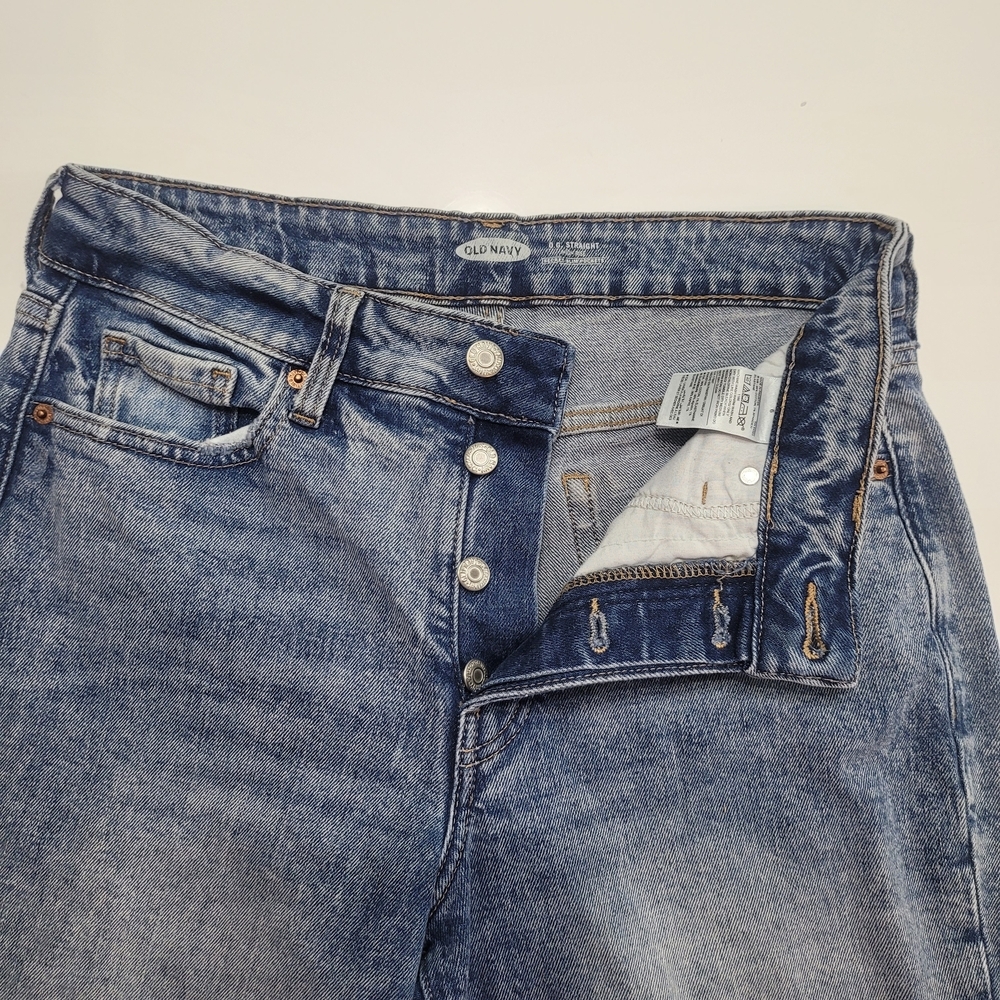 Old Navy O.G Straight High Rise Classic Blue Denim Jeans Size 6 - Picture 4 of 14